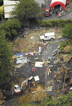 Scene of the tragedy in Stroud, Gloucs.